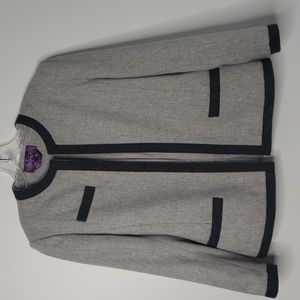 Vintage wool-blend‎ lady jacket gray cropped blazer